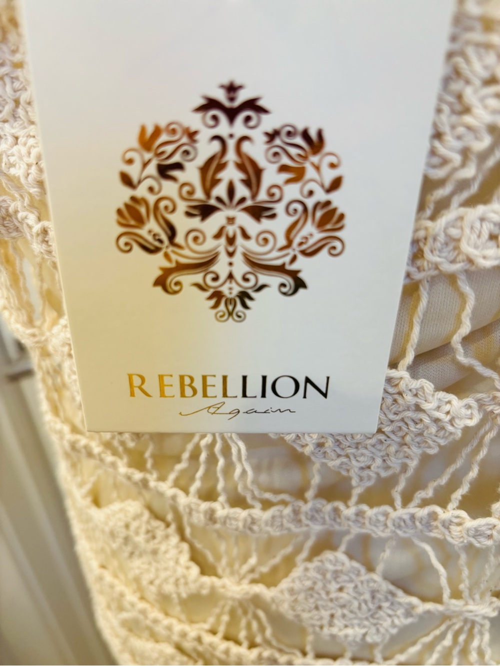 NWT REBELLION Cream Crochet Maxi Dress - Lightweight Summer Cover-Up- L - Picture 10 of 11